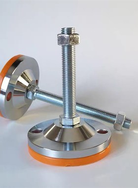 防滑橙色橡胶重型调节脚调整块脚轮设备支撑脚m24