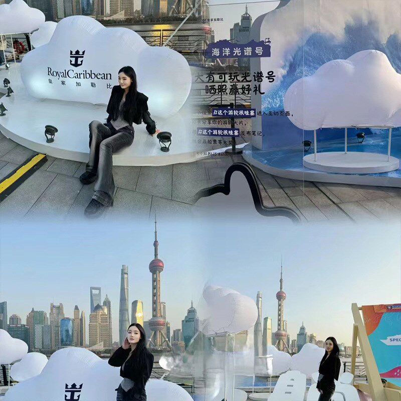云朵气模设计美陈橱窗户外布置展示道具打卡拍照景点道具气模
