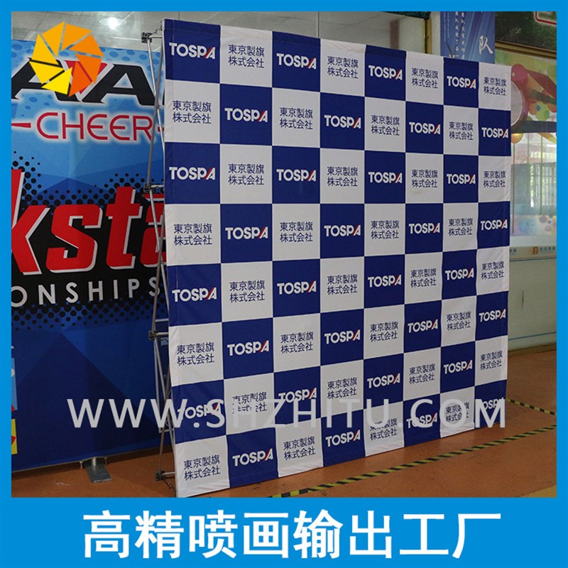 布拉网展架 铝合金粗圆管布艺易拉网 上海热转印布拉网展架