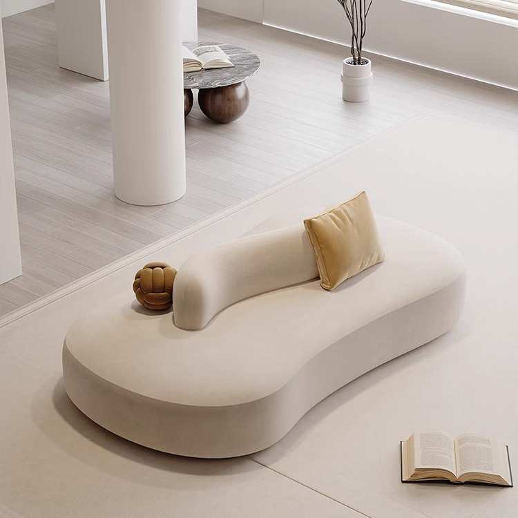 现代简约服装店休息区双面沙发网红款酒店接待女装弧形布艺小沙发