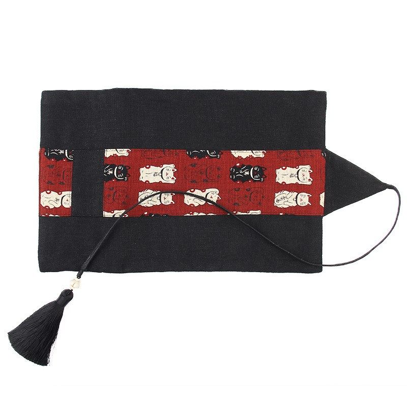 复古风笔帘大容量卷笔袋布艺笔帘钢笔袋男女学生绘画铅笔包