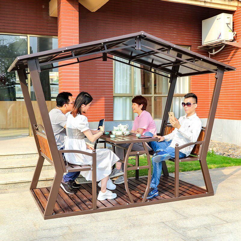 铝合金凉亭户外子别墅庭院室外花园露天阳台天台楼顶防腐木四角