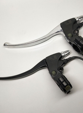 电动踏板车c刹车把自行车刹把手刹车手柄带线全铝白色刹车闸把包