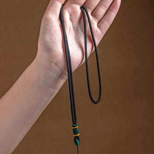 黄金玉坠蜜蜡项链挂绳手工