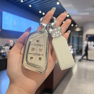 GT奢华钥匙扣 CT4 凯迪拉克锐歌 XT5钥匙套全包防刮轻奢钻石纹CT6