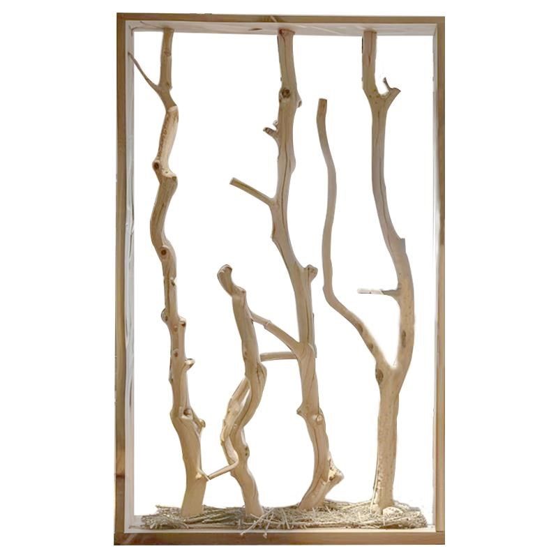 天然干树枝隔断屏风原木树干装饰摆件幼儿园民宿枯木客厅大堂玄关