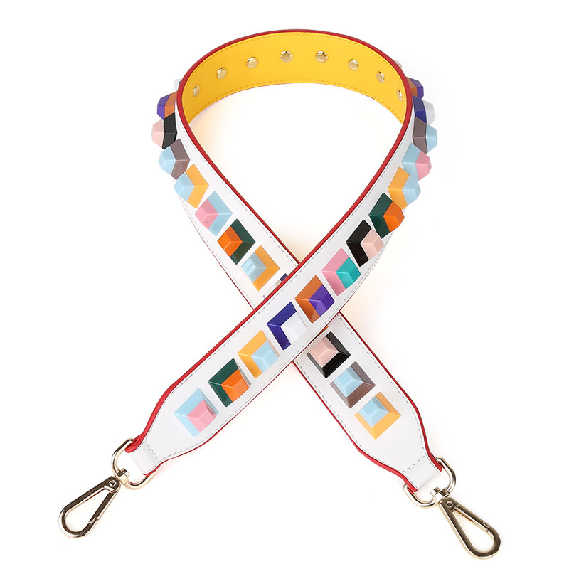 新款女包带宽背带包配件铆钉花朵肩带百搭双面加宽女包单肩包带