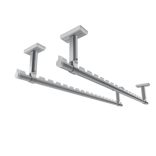 铝合金晾衣架阳台家用墙上固定式晾衣杆顶装上下双层侧面吊挂衣架