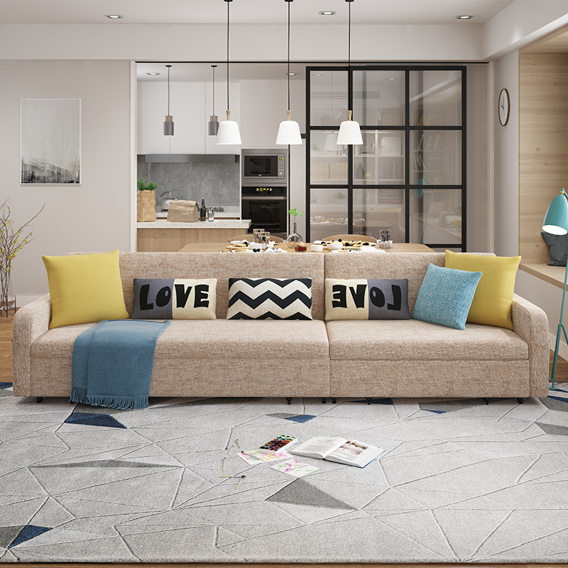 贵妃沙发床两用客厅可折叠双人 小户型网红款多功能推拉布艺沙发