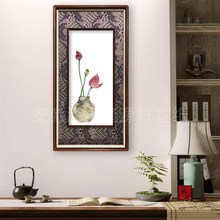 【宋锦乌檀榫卯框中框 外框33*66 内框21.5*46】立体实木画框