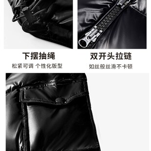 2024新款95白鹅绒高清洁度红色面包服冬季保暖男款通勤纯色羽绒服