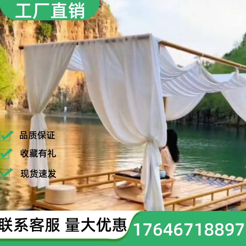 PVC竹筏塑料竹排船景区网红打开旅游观光表演电动竹筏上架可拆卸