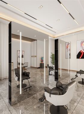 双面镜台展示柜发廊理发店网红全身镜带灯一体剪发专用工具柜美发