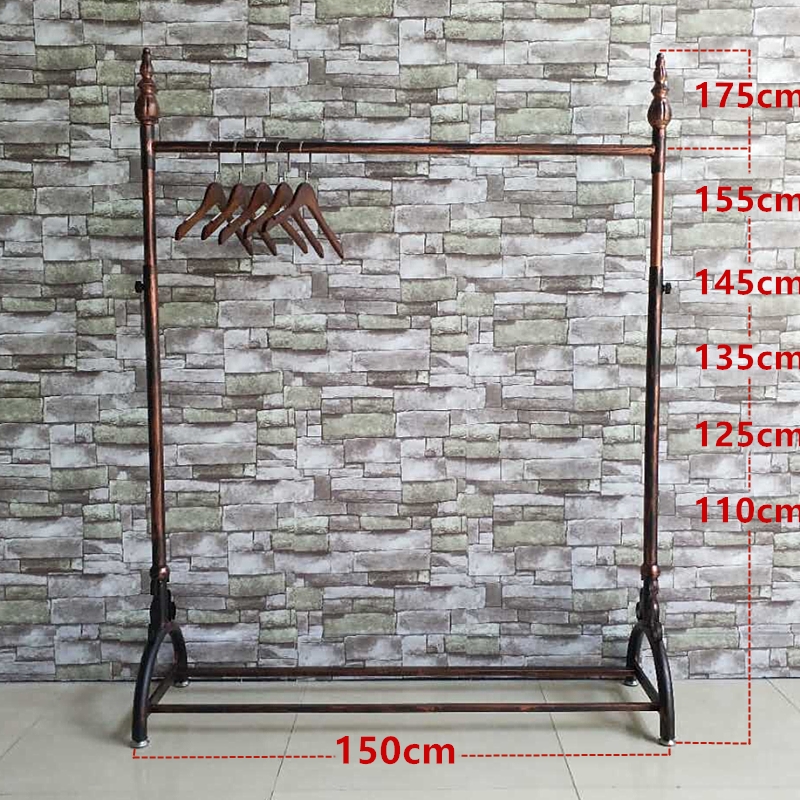 铁艺服装店展示架落地式衣架服装货架简易架升降架铁架子摆摊架子