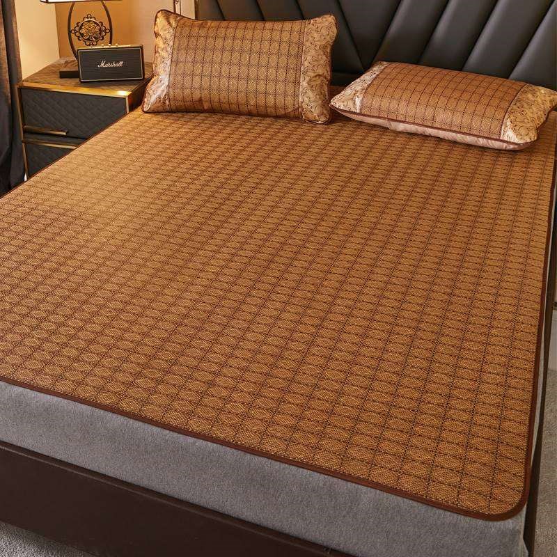 新款一米五凉席1米8腾席子高级可折叠夏天床上双面藤席正反两用夏