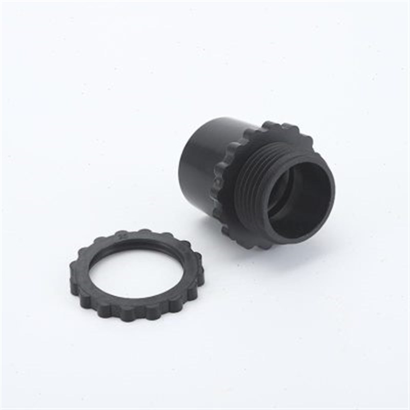 包塑金属软管塑料接头穿线软管黑接头快接蛇皮管锁母16 20 25 32