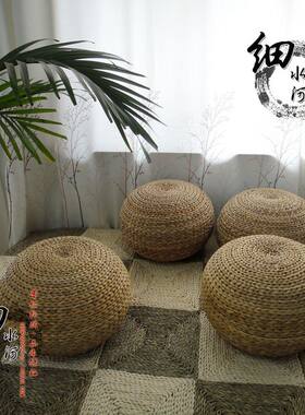 藤编球形c坐墩蒲团换鞋凳圆凳榻榻坐垫矮凳修禅瑜伽垫修禅坐垫圆
