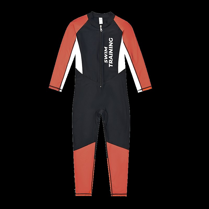 2024年新款男童长袖长裤连体游泳衣男孩青少年泳装冲浪潜水服儿童