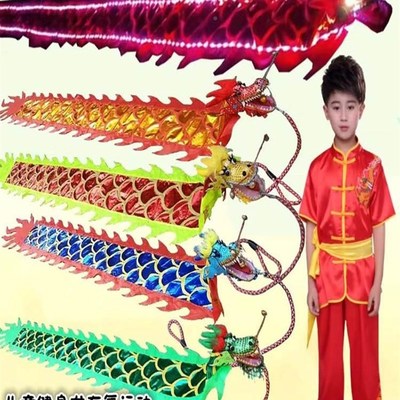 童舞龙灯舞狮甩龙彩带健身道具龙甩飘带表演龙狮狮头产舞空竹龙儿