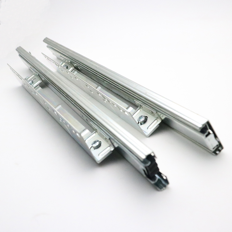 橱柜拉篮滑轨侧装专用调味篮轨道厨房碗篮可调节侧板三节抽屉导轨