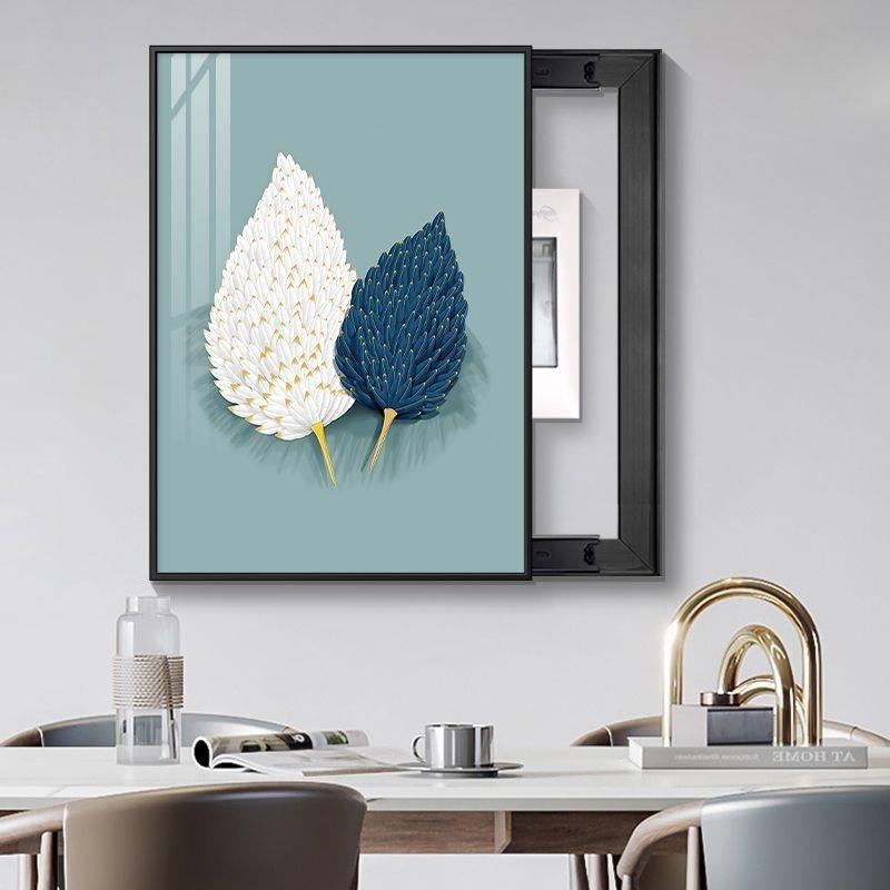 竖版款电表箱装饰画新款免打孔现代简约客厅挂画开关配电箱遮挡画