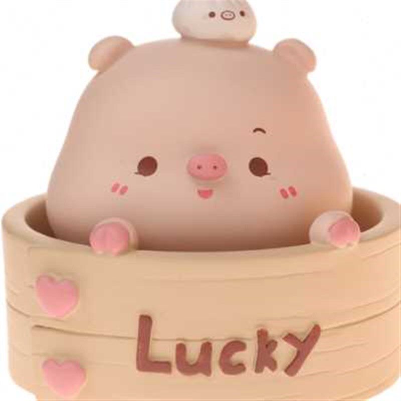 piyo皮呦小猪汽车摆件摇头公仔C可爱车载猪猪装饰品办公室桌面女