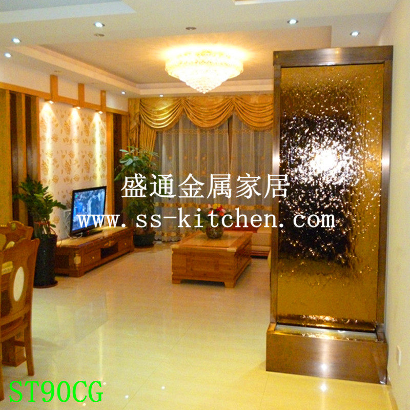 欧式流水喷泉水幕墙流水屏风玻璃流水墙客厅隔断玄关摆件水帘水景,家居饰品,装饰摆件,淘宝优惠券,粉丝福利购,淘宝优惠卷