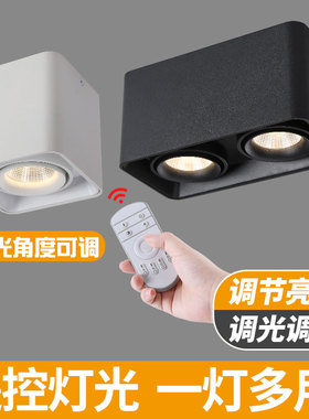 无主灯照明led明装射灯家用防眩光筒灯单双头照明灯吸顶遥控射灯