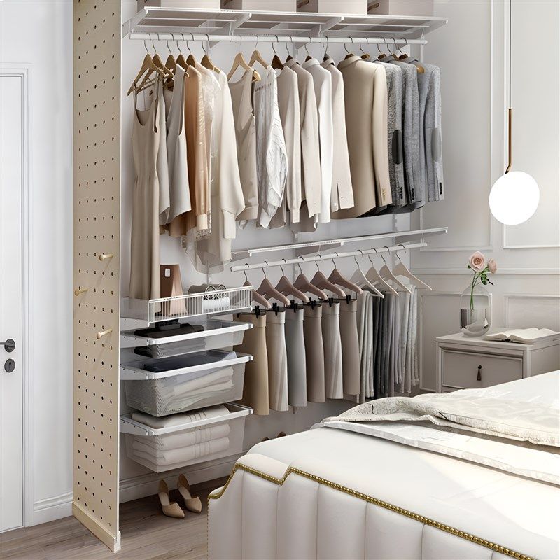 洞洞板开放式金属衣柜侧板客厅入户玄关屏风隔断墙定制侧面置物架