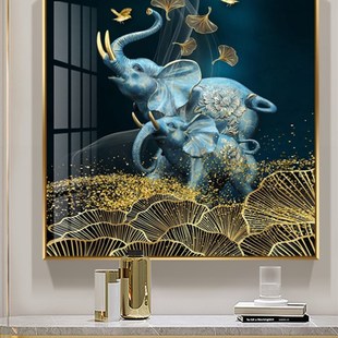 玄关装饰画晶瓷画挂画现代餐厅瓷板水晶正方形背景墙马画卧室客厅