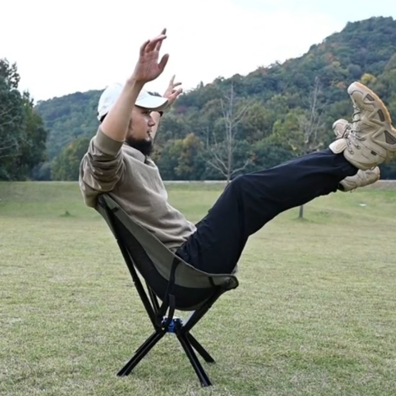 户外可携式折叠椅子露营月亮椅野餐小凳子超轻量化轻便钓椅升降脚