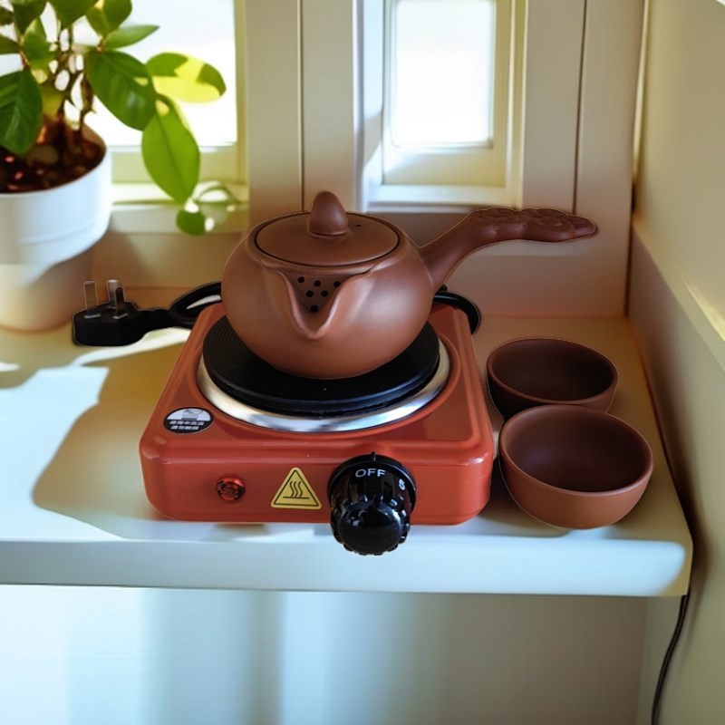 甘肃罐罐茶炉西和煮茶罐红泥紫砂罐子电炉子电陶炉熬茶器家用套装