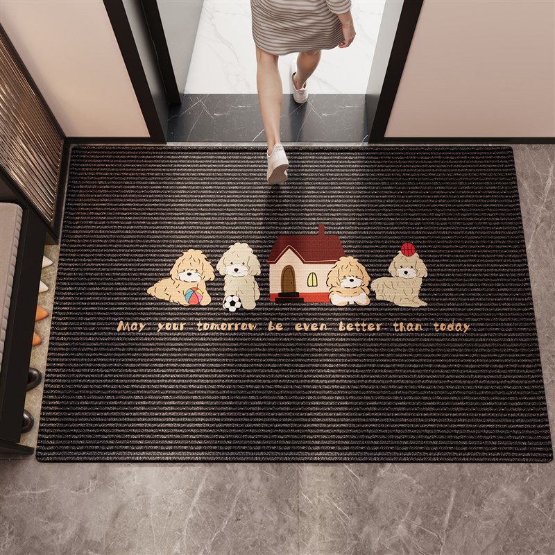 卡通狗狗入户门地垫玄关大门口进门脚垫防滑除尘耐脏耐磨定制地毯