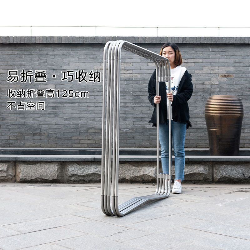 不锈钢落地晾衣架大型室外折叠晒衣架家用阳台防风楼顶晒被子架子
