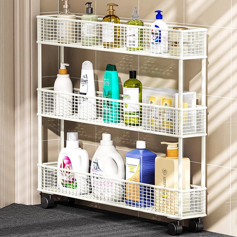 卫生间夹缝置物架门后超窄缝隙收纳柜浴室12cm极窄小推车超薄款