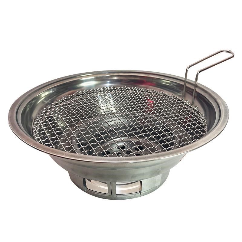 韩式烧烤炉商用嵌入式炭火烤肉炉户外不沾家用不锈钢餐厅烧烤桌