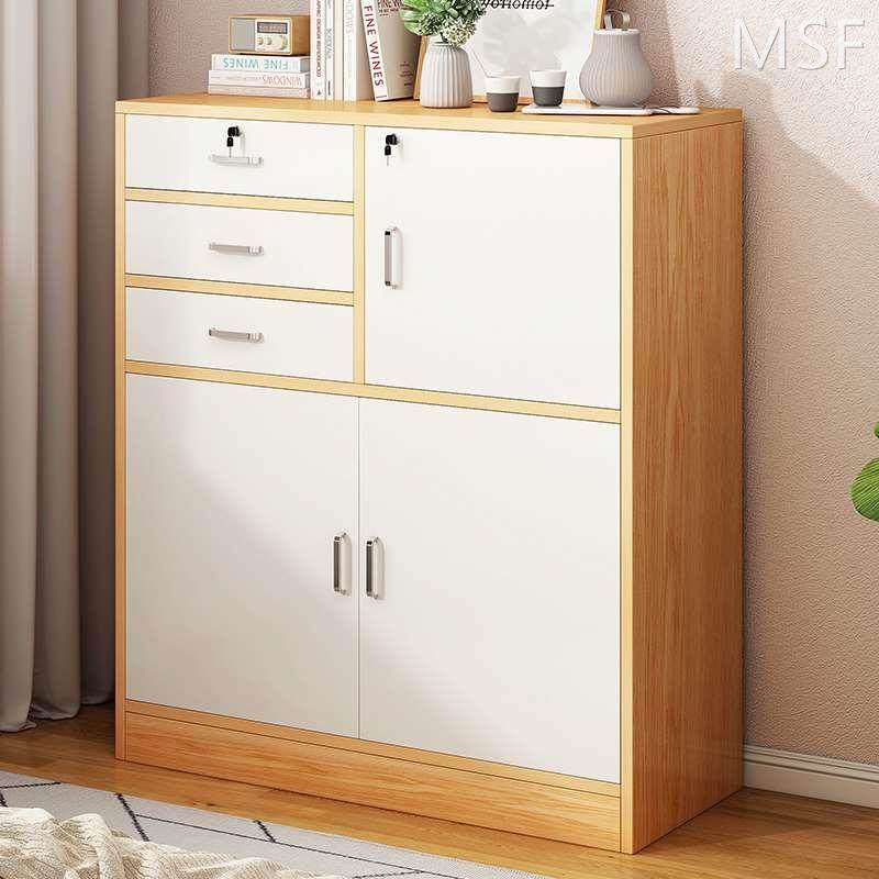 家用收纳柜子储物柜落地文件柜办公室带锁抽屉柜桌下小矮柜墙边柜