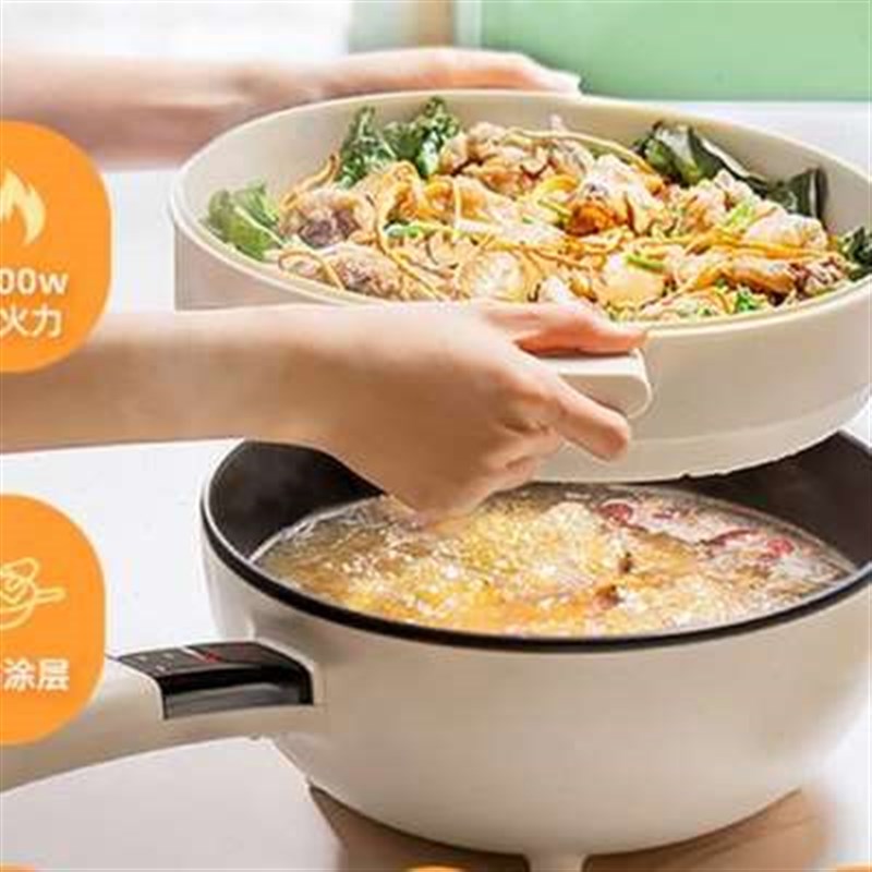 新款西可电炒锅家用炒菜一体式插电多功能宿舍电煮锅爆炒不粘锅蒸