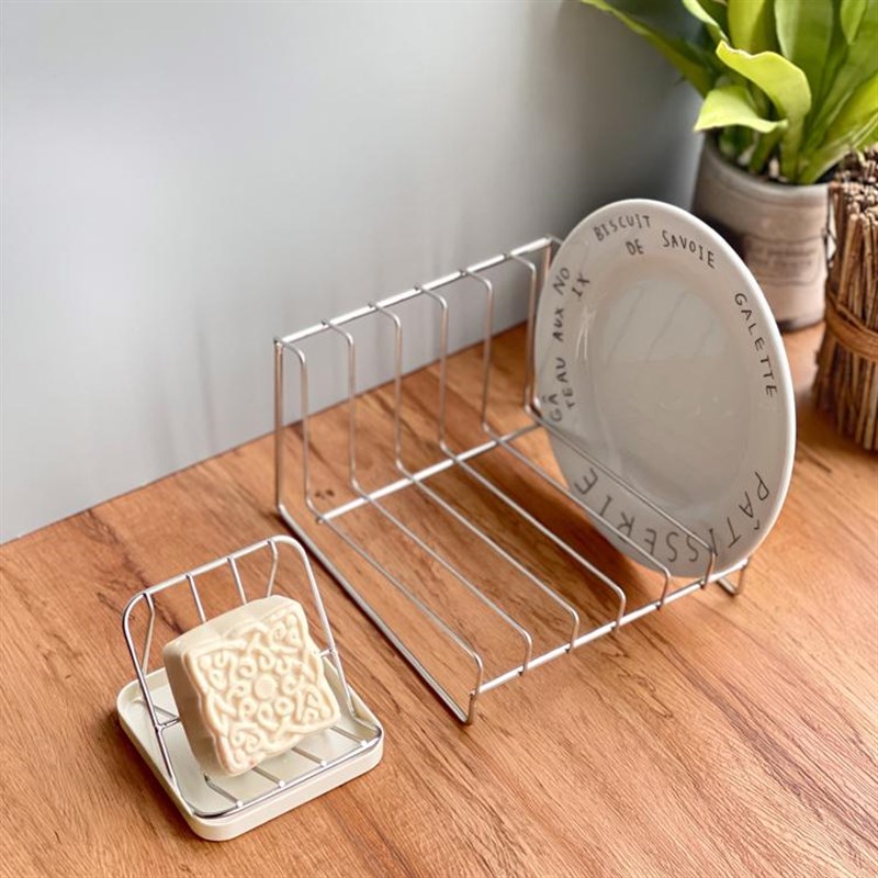 不锈钢厨房沥水架碟架盘架肥皂托C百洁布架生活餐盘好收纳晾碟盘