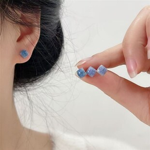 生物陶瓷耳钉养耳洞海边氛围感适合韩系夏季天方圆脸X的女士配耳