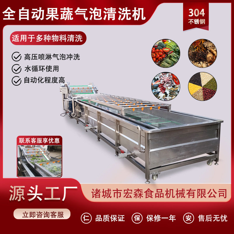 商用连续式黑松露清洗机野生菌山野菜气泡清洗机夏威夷果清洗机