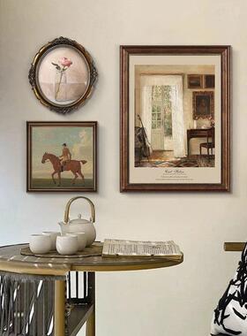 美装式复古客厅饰FM789375装画欧式沙发背景墙餐组厅高级感合玫瑰