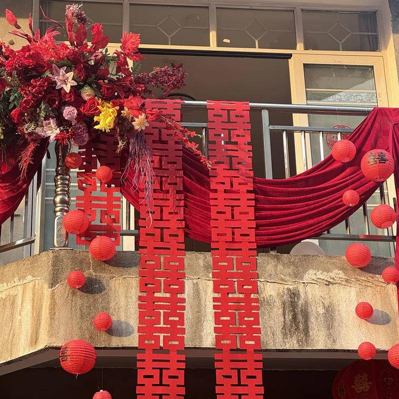 婚房氛围布置结婚装真饰农村阳台别院子LS-灯笼自房建墅庭院仿花