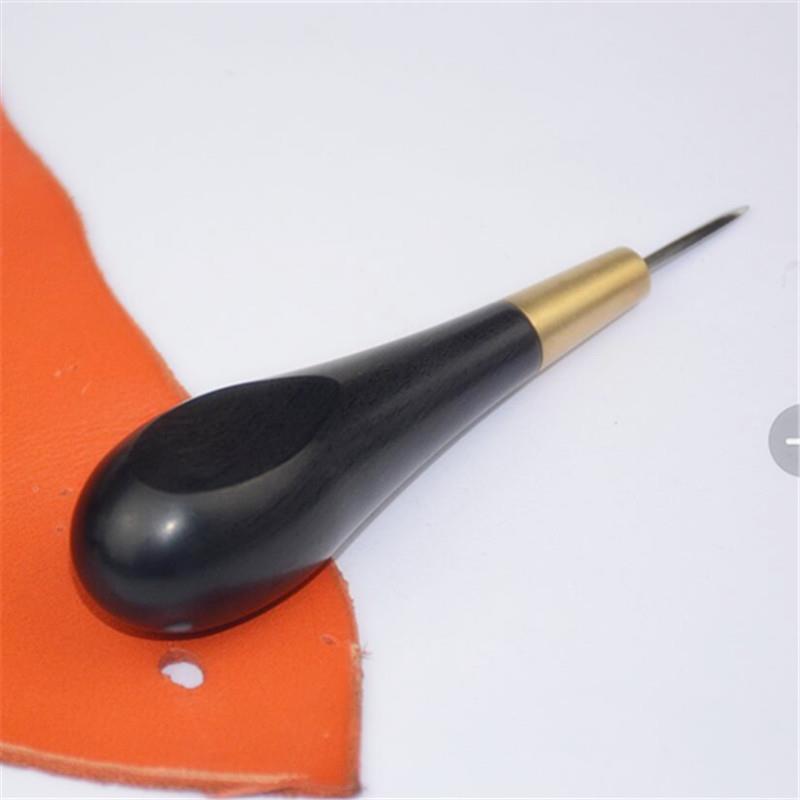 手工416D锥IY工具檀木菱锥檀木菱黑斩皮革穿通孔菱斩锥孔菱形锥子