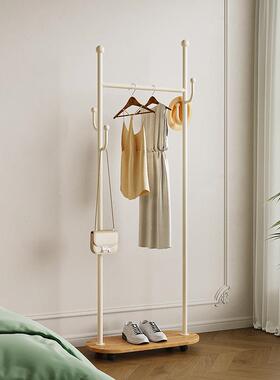 奶油风简挂约落地衣帽架家用架卧室衣移动服收纳衣架多功能94914