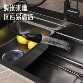 不锈钢加纳厚灰色米YCU洗水槽大单槽家枪用厨房台上洗碗水池菜盆