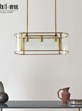 北欧饭餐约桌吊灯简35290现厅代家用餐奢厅灯创意个性轻长方形灯