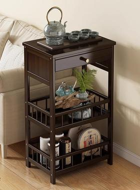 新中式茶台客厅角沙叶发边侧边柜小几茶几茶室茶76093架收纳柜几