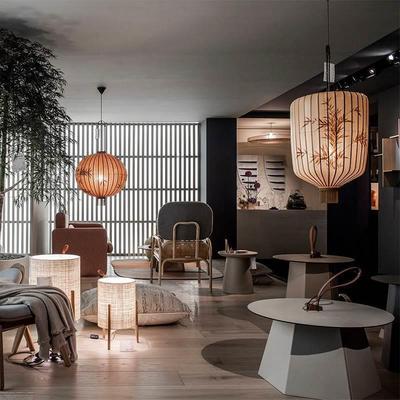 艺术中式布艺吊复古中国风别847墅民装宿禅意茶灯楼灯餐厅阳台饰