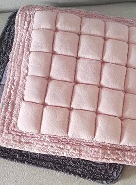 ft韩式纯色绗缝垫F757TH58加厚布艺椅子垫加大可办公坐室座防滑垫